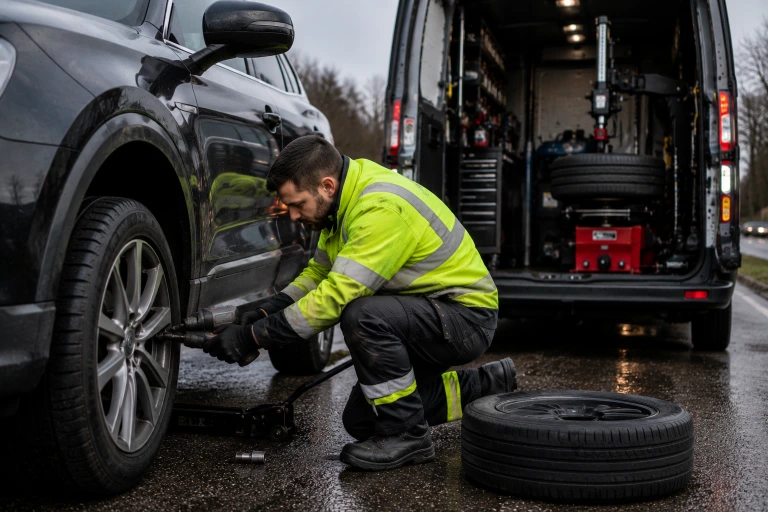 AA Mobile Tyre coverage map of Sussex