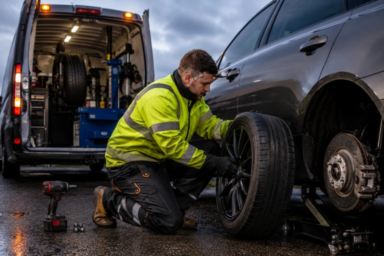 Mobile tyre fitting at the customer's home